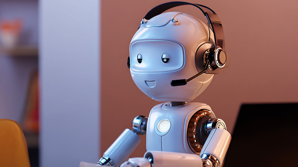AI voice agent system assisting customers through automated voice support in 2025.